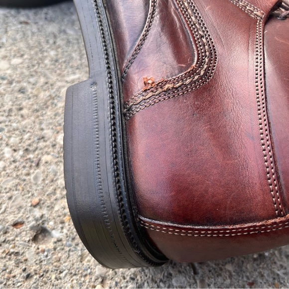 Johnston Murphy Vintage Welch Cut Round Toe Brown Leather Boots Men 9.5M - Picture 13 of 16